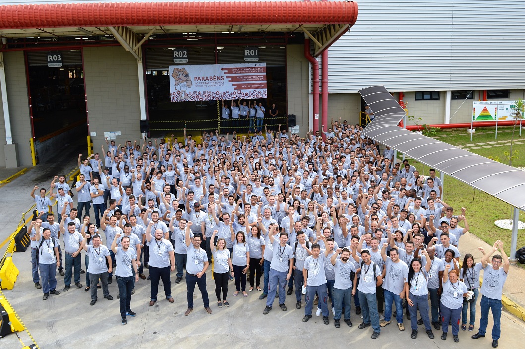 Centro de Distribuição de Peças da CNH Industrial atinge 3 milhões de horas sem acidentes de trabalho.