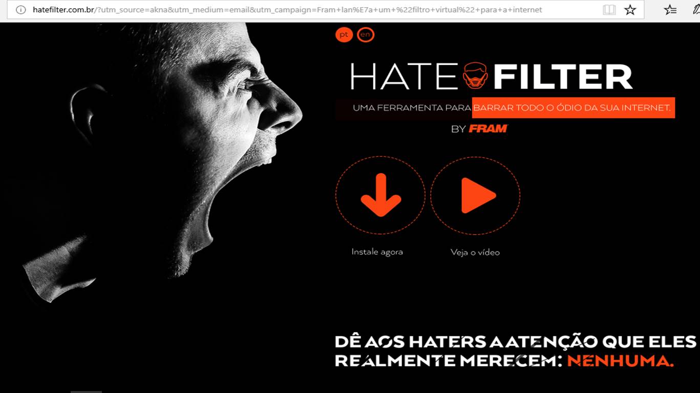 Fran lança filtro para internet e cria uma campanha para alertar sobre a intolerância na rede.