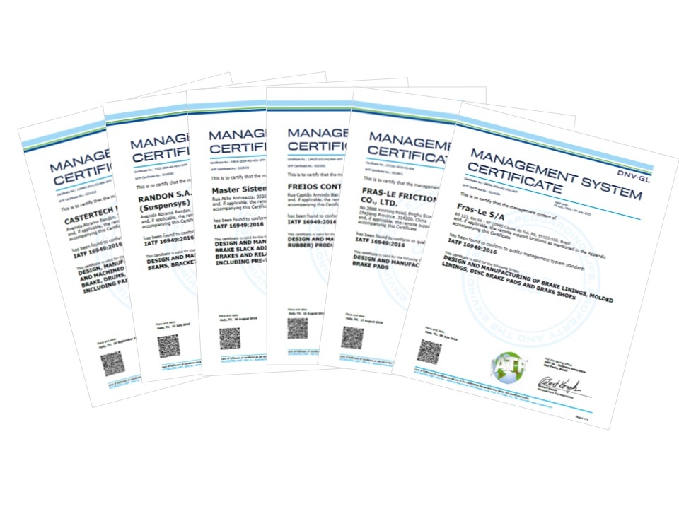 Fabricantes de autopeças do grupo Randon conquistam certificação.