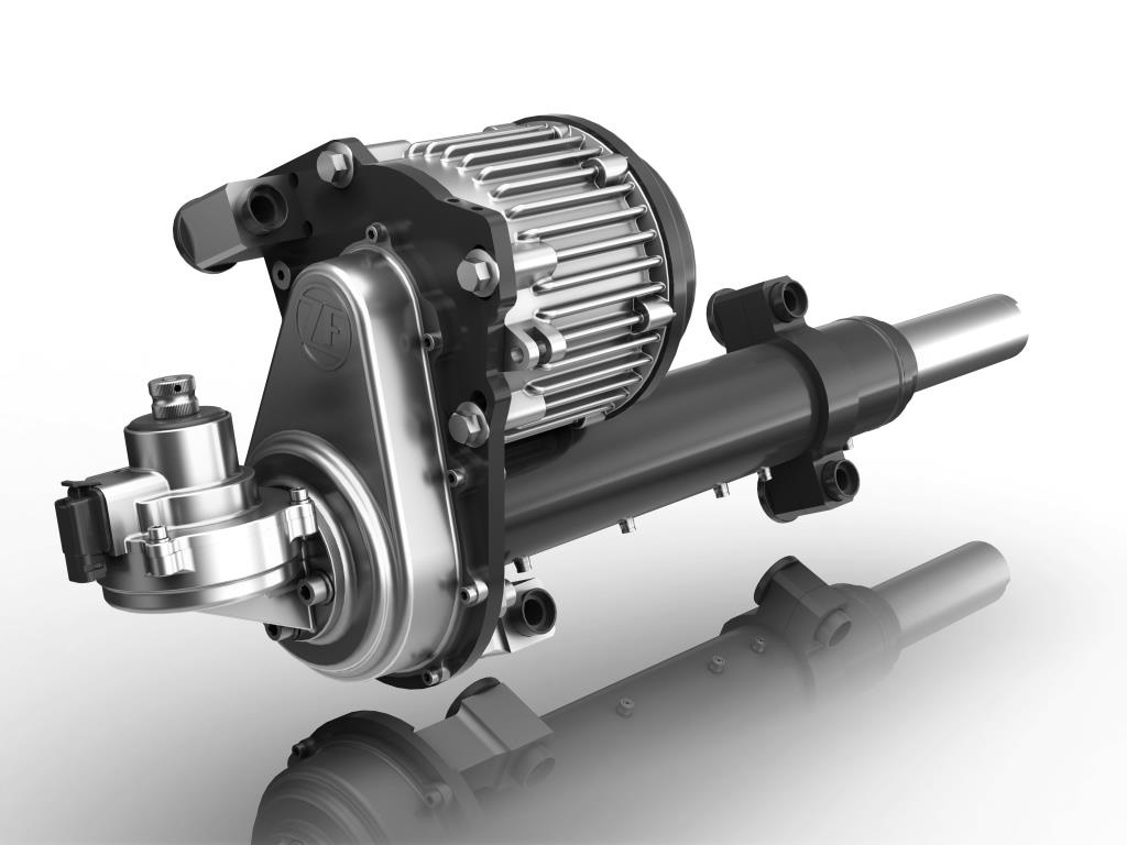 ZF apresenta o primeiro protótipo do mundo de um sistema de direção elétrica para caminhões e ônibus automatizados.