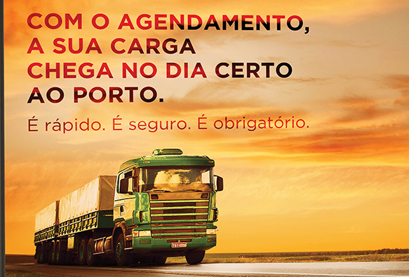 Caminhoneiros devem agendar entrega de cargas no Porto de Santos, alerta campanha