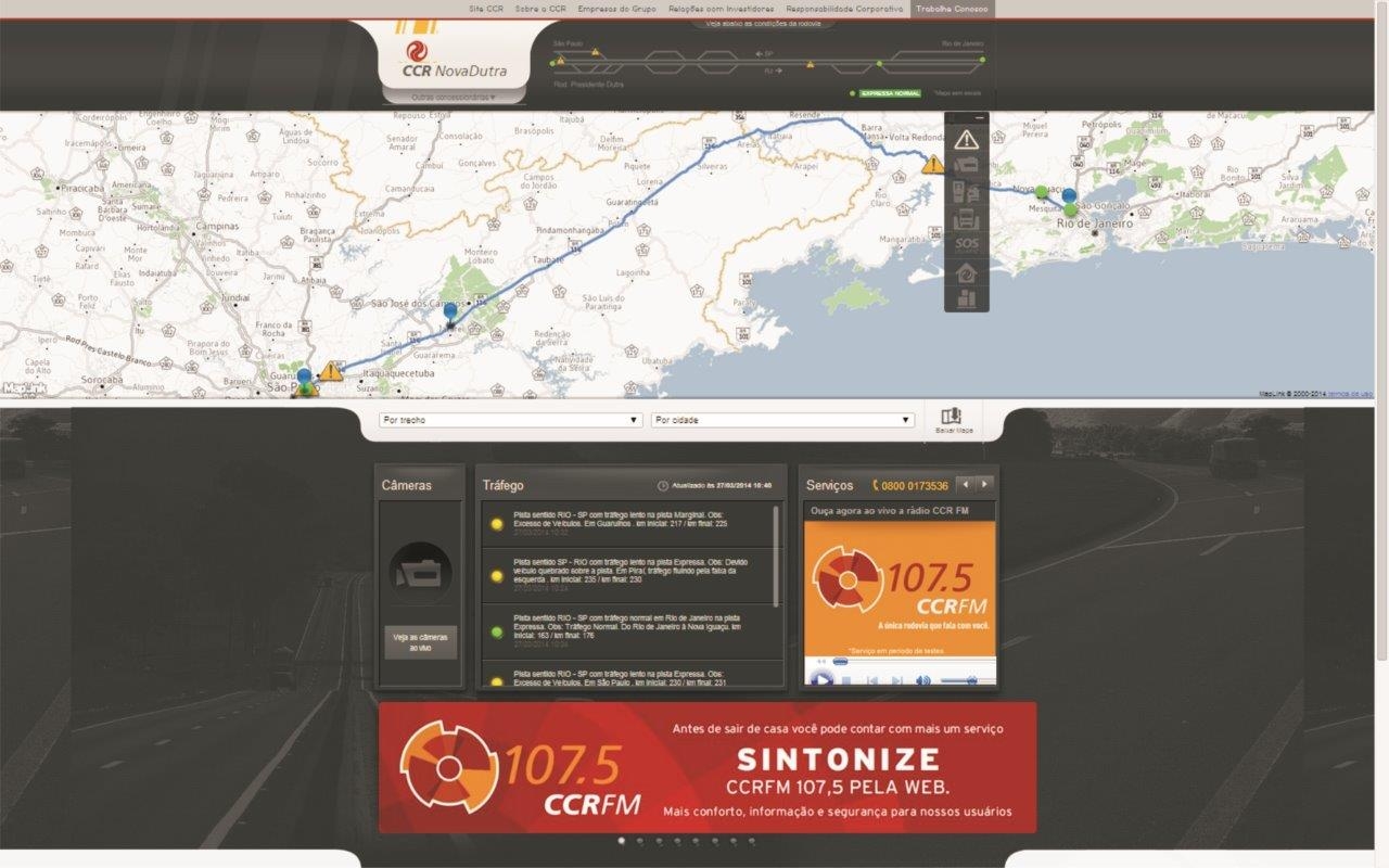 CCR NovaDutra disponibiliza a sintonia da CCRFM 107.5 agora também pela internet para usuários da Rodovia Presidente Dutra