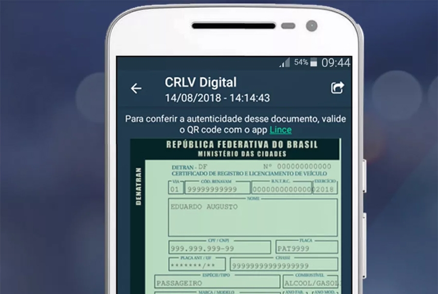 Certificado digital para transferência de veículo completa um mês.