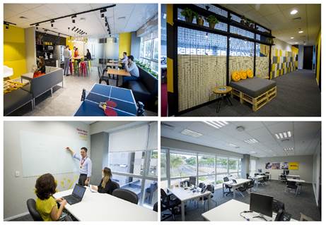 DHL promove ambiente colaborativo com novo escritório.