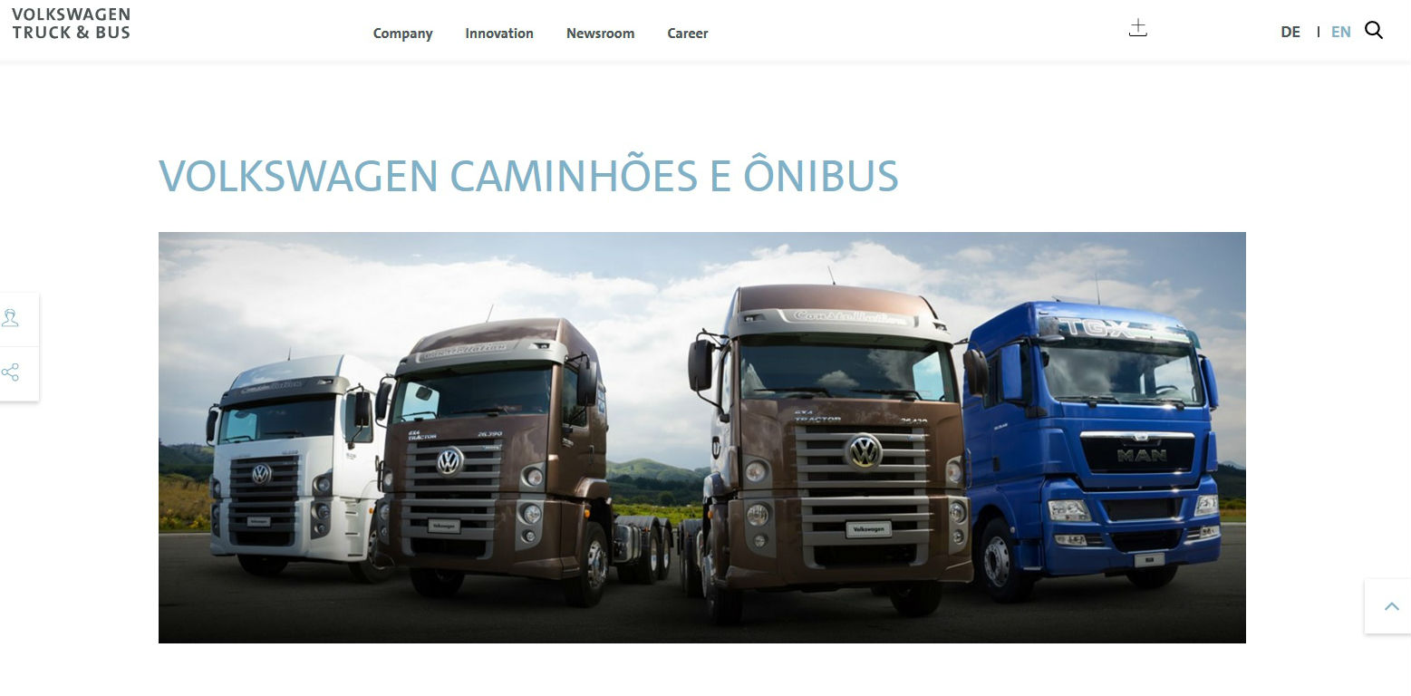 VW Caminhões e Ônibus estreia no site mundial do grupo VW Truck & Bus.