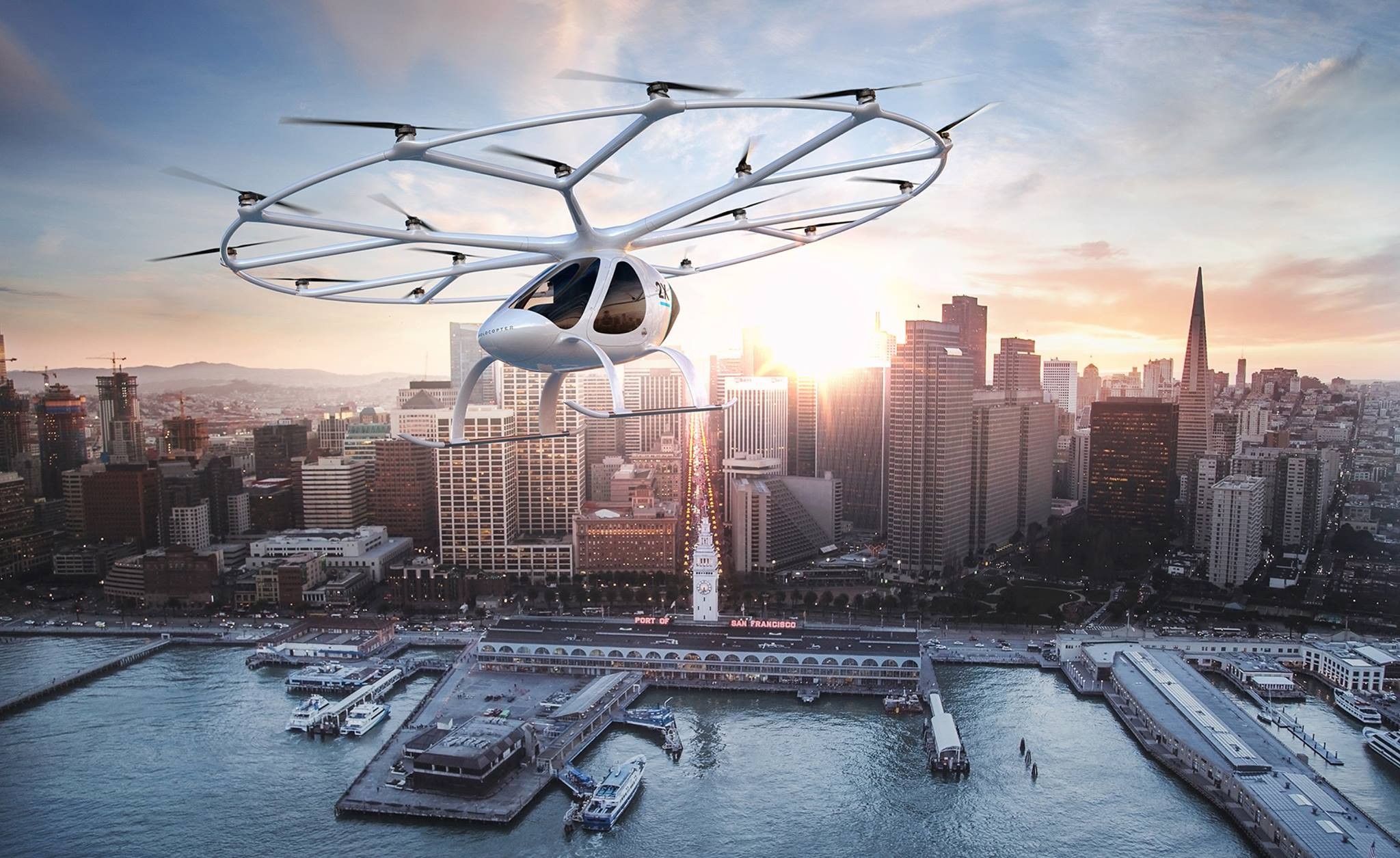 Dona da Mercedes investe na empresa Volocopter fabricante de veículos voadores.