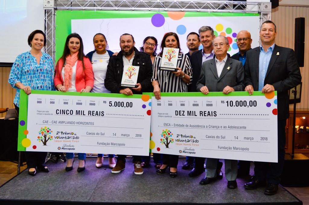 Fundação Marcopolo reconhece melhores projetos do Prêmio Voluntariado Valter Gomes Pinto.