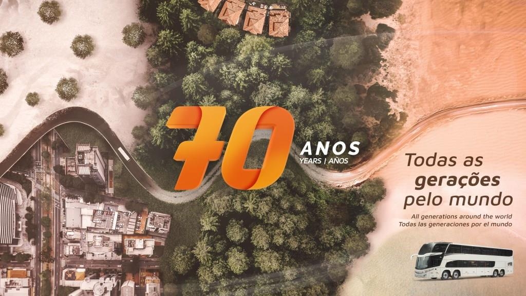 Marcopolo lança campanha para celebrar os seus 70 anos.