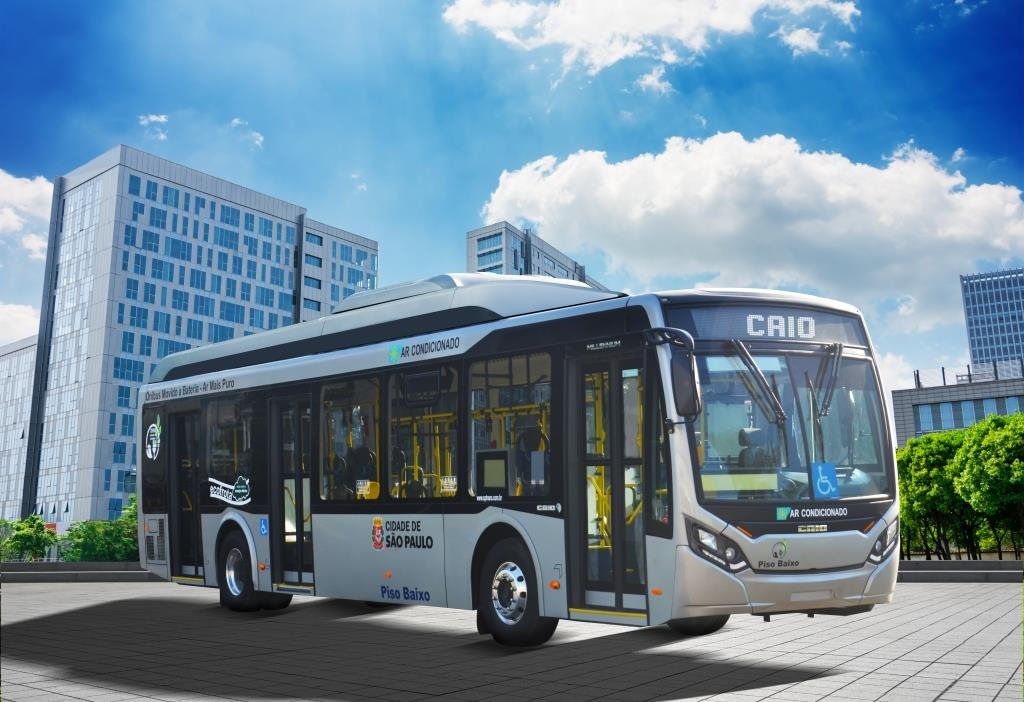 Transwolff adquire nove ônibus urbanos Millennium 100% elétricos da Caio.