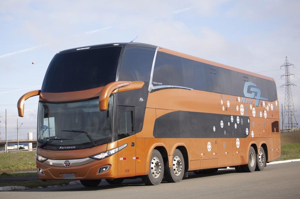 Marcopolo participa da BrasilFret 2018 para divulgar seus novos modelos de ônibus.